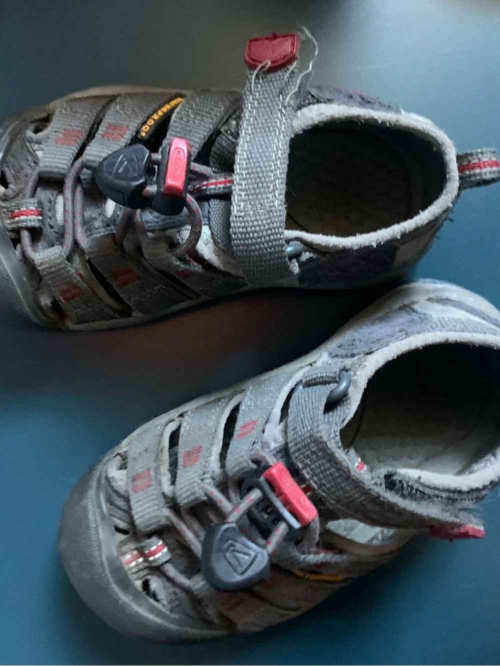 Keen Kids Grey and Red Closed-Toe Sandals